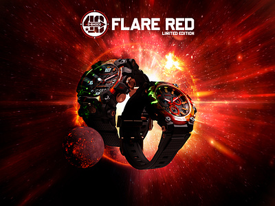 Casio - GShock Flare Red 3d 3d animation 3d motion after effects animation anniversary art direction c4d casio cgi creative design fashion graphic design graphics gshock motion motion graphics watch