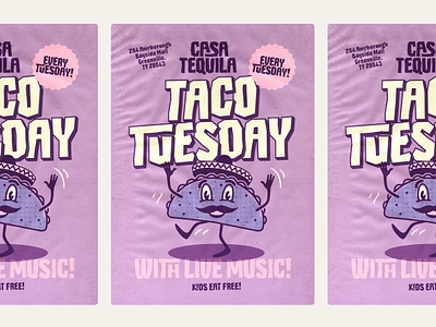 Salty Sombrero Typeface - Taco Tuesday Posters font fonts mexican mexican food poster taco tacos type typography