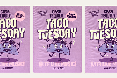 Salty Sombrero Typeface - Taco Tuesday Posters font fonts mexican mexican food poster taco tacos type typography