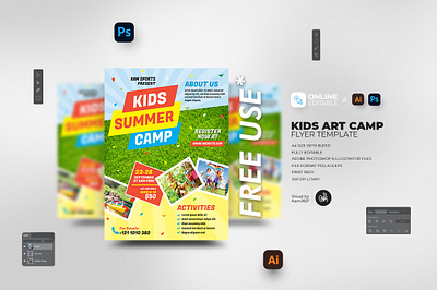 Kids Art Camp Flyer Template aam360 aam3sixty branding flyer template fun kids activities kids fun camp flyer kids holidays kids sports poster kids summer camp flyer template kids summer camp poster kids time pre school sport summer summer camp flyer summer camp poster summer fun day