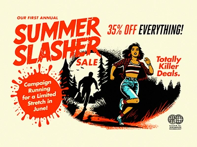 Summer Slasher Sale - G.A.R.M. Co. 1970s 1980s 70s 80s brushes classes and courses designer tools digital products fonts g.a.r.m. co. garm company graphic design growcase horror movie theme summer camp summer slasher textures