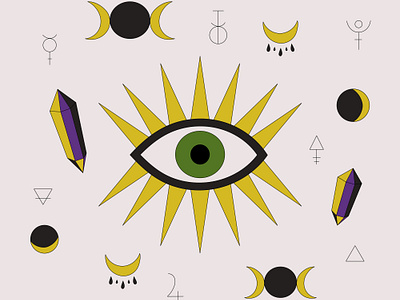 Mystical esoteric symbols of the eyes app branding design graphic design illustration logo typography ui ux vector