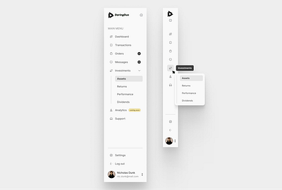 DaringDuo - sidebar design dashboard design fintech product design side bar tech ui uxdesign web3