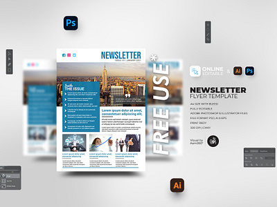 Newsletter Flyer Template aam aam360 aam3sixty annual newsletter branding business newsletter template concept corporate newsletter template creative newsletter template magazine template monthly newsletter template newsletter weekly newsletter