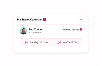 My Travel Calendar card carddesign design figma ui