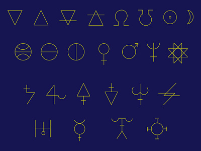 Symbols of alchemy esoteric mystical secret signs app branding design graphic design illustration logo typography ui ux vector