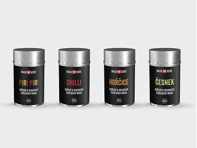 Maso Here Spices branding cans food food packaging maso here mockup packaging