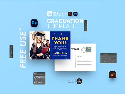 Graduation Celebration Postcard aam360 aam3sixty congrats cards congratulation graduates congratulations flyer template graduation graduation card graduation celebration graduation thank you thank you thank you postcard