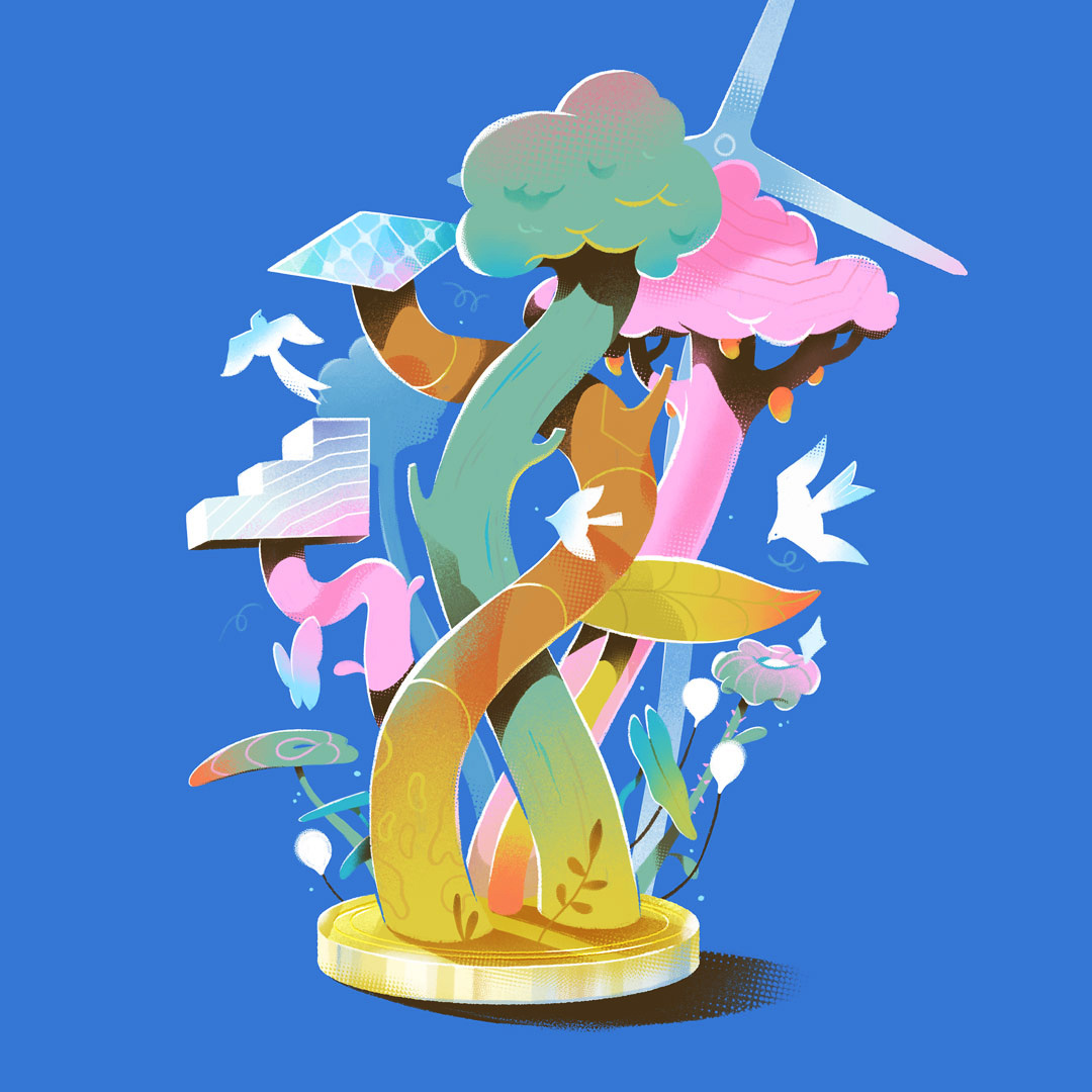 Growth. art direction design drawing economy ecosystem editorial forest graphic design green growth illustration investment magazine nature print technology vector