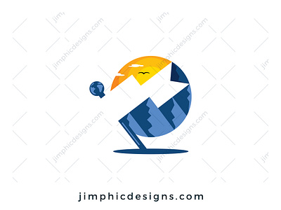 Mountain Flag Logo achieve branding design flag graphic design logo mountain travel vector