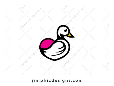 Duck Love Logo branding design duck graphic design heart logo love vector