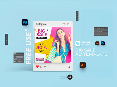 Big Sale Instagram Post aam360 aam3sixty big sale big sale ad template branding discount discount banner fashion sale instagram ad new arrival new product promotion offer product sale promotion retail sale poster