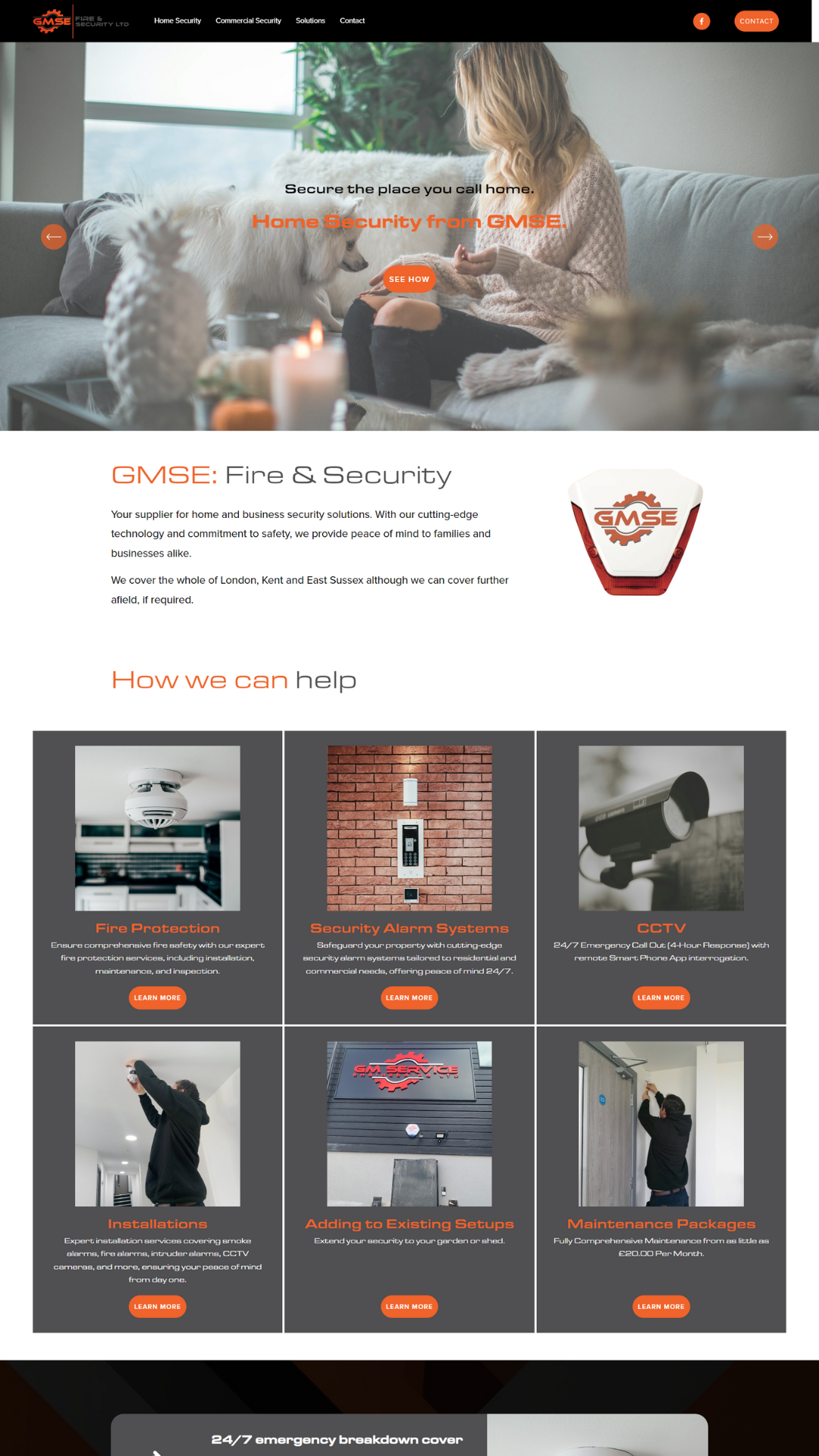 Fire & Security Solutions Squarespace Website business design fire security squarespace web web design website