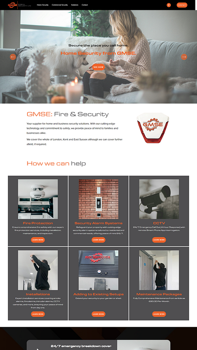 Fire & Security Solutions Squarespace Website business design fire security squarespace web web design website