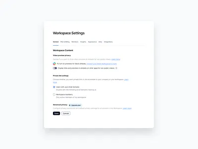 Workspace Settings / CRM action app attio chips crm framer loom pricing product design recipient saas settings scheduling send email settings settings details settings page ui tags user centered valeria savina designer workspace settings