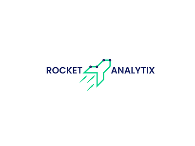rocket analytix analyse analytics arrow chart data data logo growth nodes rocket rocket logo space speed