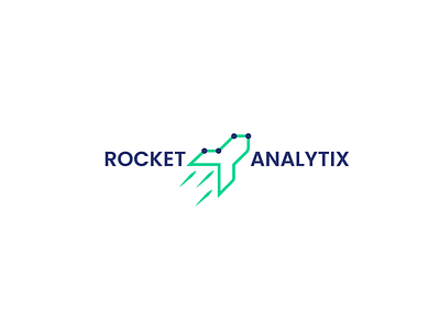 rocket analytix analyse analytics arrow chart data data logo growth nodes rocket rocket logo space speed