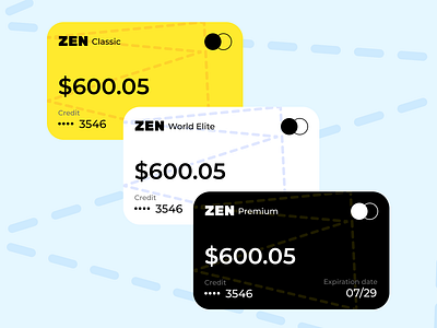 ZEN bank - bank card design app design bank bank card credit credit card design bank card mobile bank