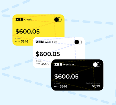 ZEN bank - bank card design app design bank bank card credit credit card design bank card mobile bank