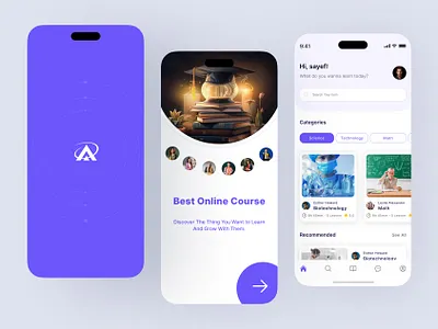 E-Learning Mobile App Design android app e learning e course app e learning mobile app design education app lesson app online course app online study ui