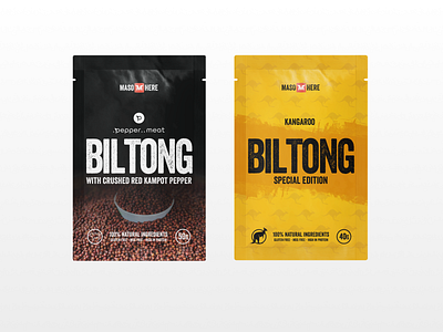 Maso Here Limited Editions biltong branding design doypack ecommerce food food packaging mockup packaging