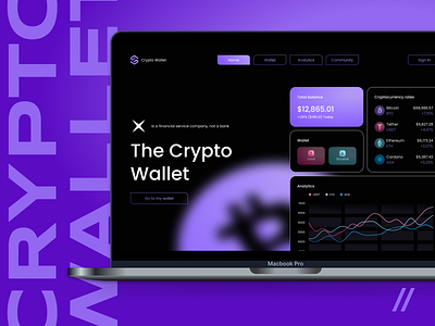 Crypto Wallet Web Design Concept crypto cryptocurrency dashboard design design template finance finance app design finance app design concept fintech interface landing page landing page design platform product design ui ux web web design concept web ui website
