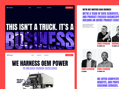 Website for Tech SaaS – Class8 business tech truck ui violet web