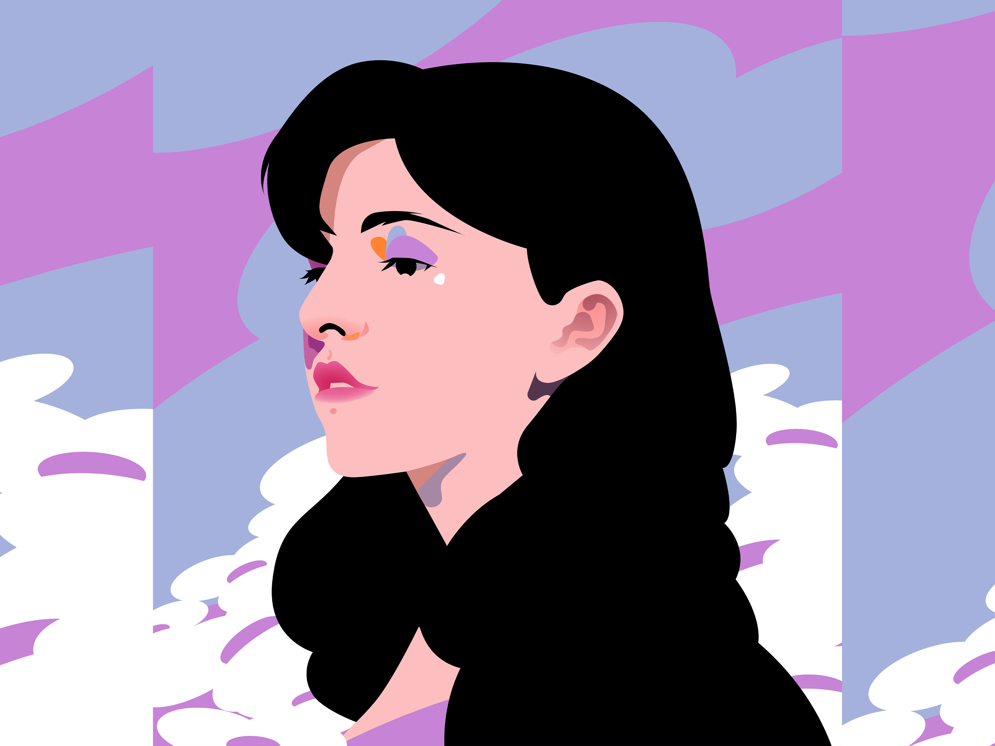 Ramune abstract composition design editorial editorial illustration girl illustration girl portrait illustration laconic lines minimal portrait portrait illustration poster