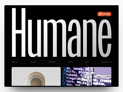 Humane - Design Studio Website agency branding design design agency graphic design landing page studio typography ui web design website