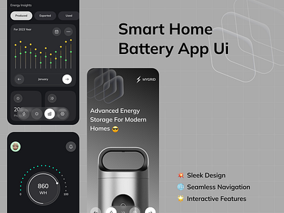 Smart Home Battery app ai appanimation appdesign appfeatures appshowcase appui artificialintelligence interactiondesign mobileapp mobileinterface modernui productdesign smartapp smarthome ui uitrends userexperience userinterface ux uxtrends