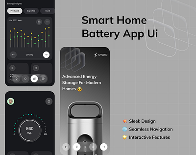 Smart Home Battery app ai appanimation appdesign appfeatures appshowcase appui artificialintelligence interactiondesign mobileapp mobileinterface modernui productdesign smartapp smarthome ui uitrends userexperience userinterface ux uxtrends