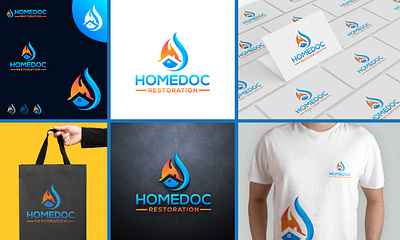 Homedoc Restoration Logo & Brand Identity Design! 3d branding business logo fire logo graphic design logo