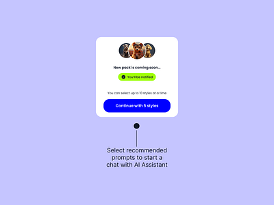 Artificial Intelligence UI Card to Select Prompt Styles ai artificial intelligence assistant design figma mobile app ui ui design uiux ux ux design