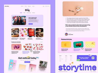 Storytime Blog ai animation blog caviar design icons interface storytime ui user interface ux web design