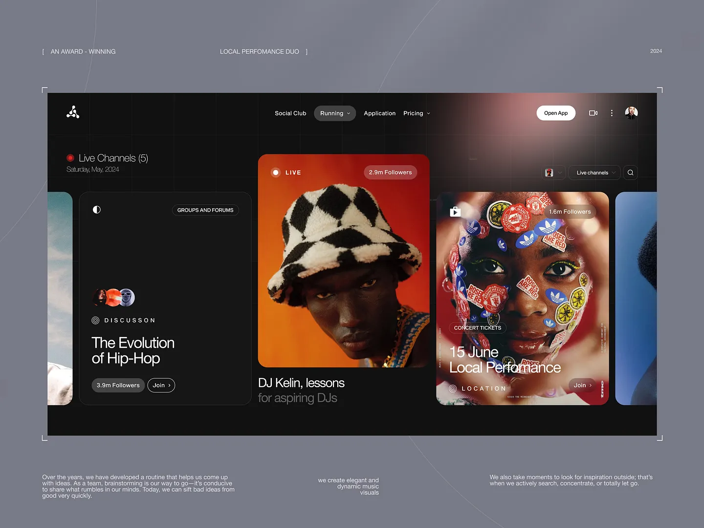 Innovative Streaming Website Design for Live Performances