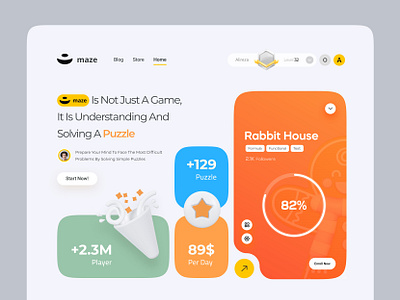 Maze landing page concept design figma freelance landing landing page ui ui desifner ui ux uiux user interface