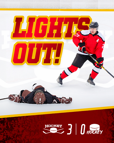 LIGHTS OUT - Hockey Social Media Post adobe photoshop envato elements graphic design graphic designer hockey game hockey post hockey posting hockey social media mockup design mockup designer photoshop design photoshop designer social media social media post sports design sports designer sports post sports social media