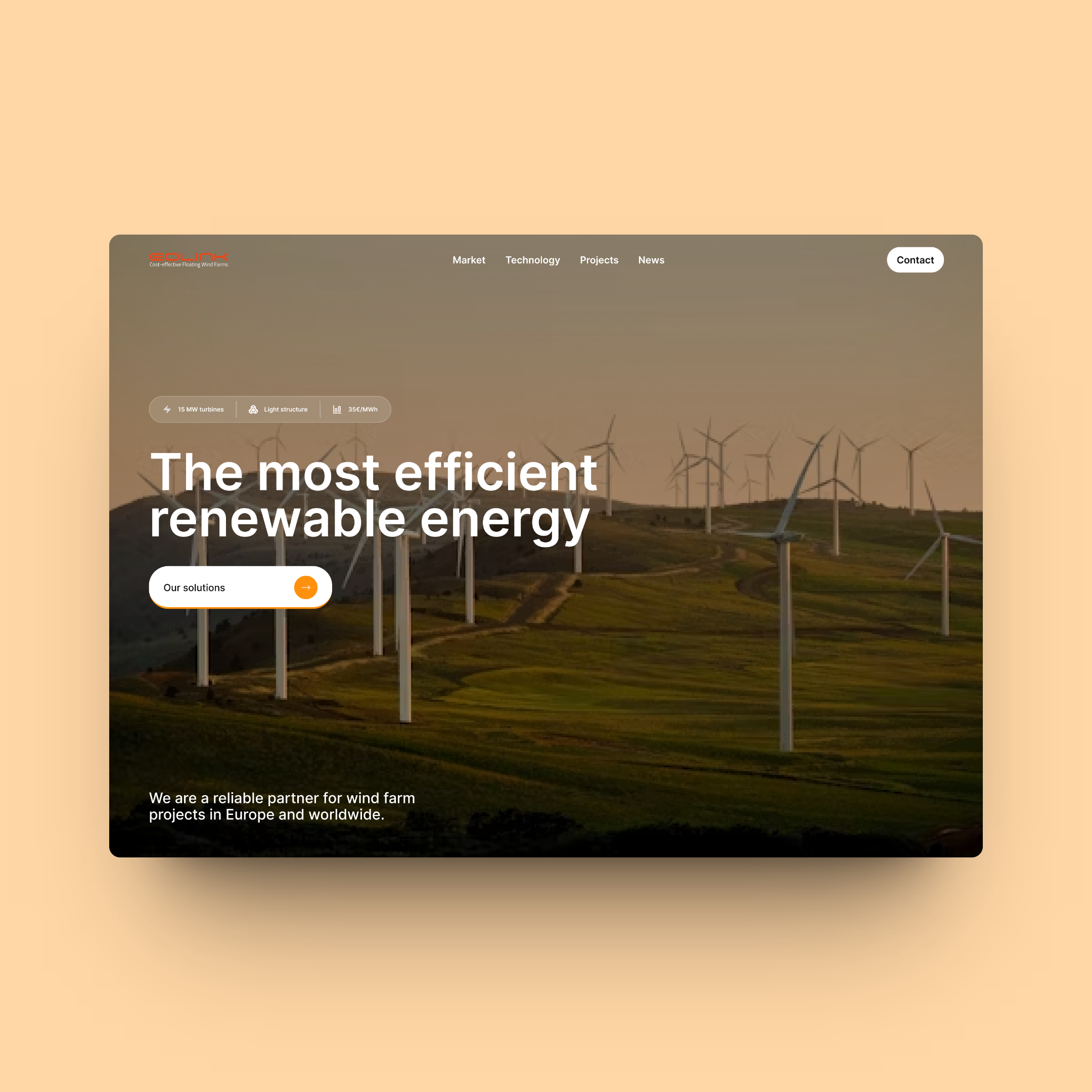 Eolink - Renewable Energy Website analytic branding clean design energy homepage landing page mnimalist renewable energy saas ui uidesign user experience userinterface ux web design website