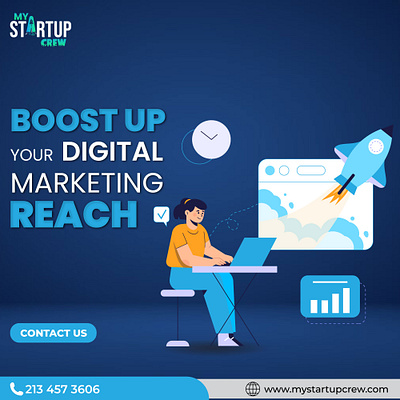 Boost Your Digital Marketing Reach! boost branding design digital marketing reach graphic design illustration logo typography ui ux vector web design
