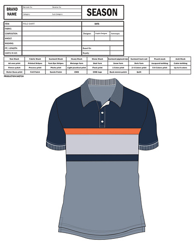 Polo Shirt Design and Tech Pack