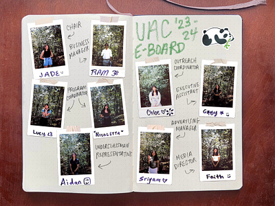 UAC 2023-24 Executive Board Reveal aapi design graphic design polaroid