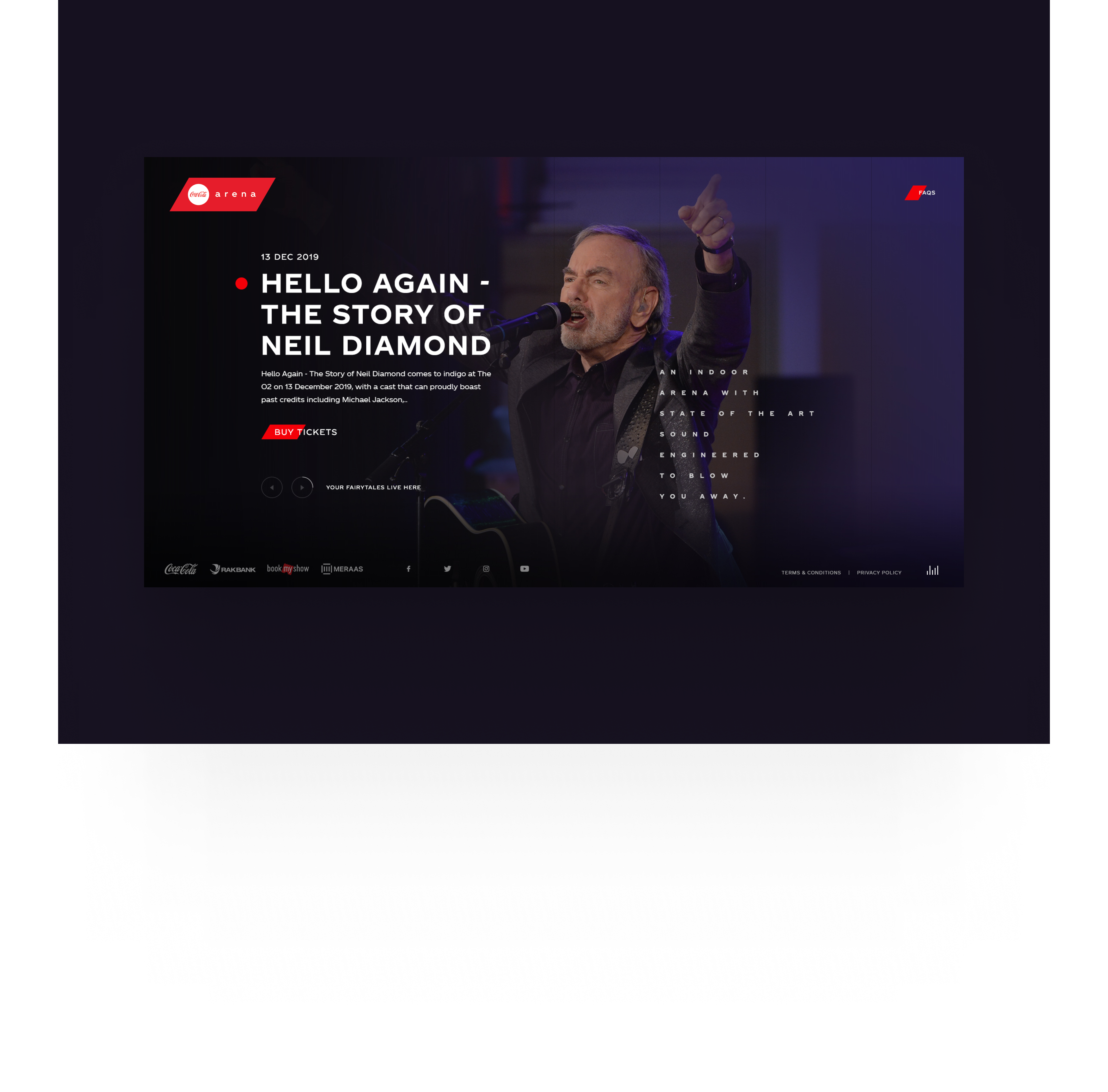 CocaCola Arena - Dubai design experience interface ui ux web website