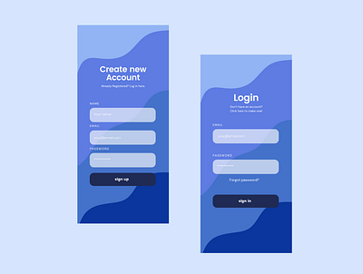 Sign up and Sign in app concept graphic design mobile design ui user interface ux