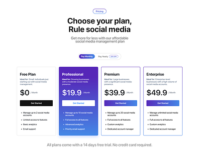 Pricing Section Example. design figma landing page pricing ui ui ux ux web webdesign website