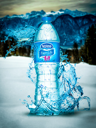 water bottle product manipulation edit editing graphic design manipulation photoshop