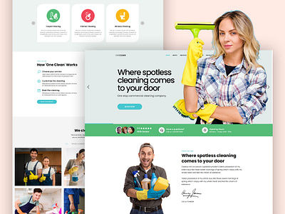 Cleaning services website template bootstrap figma html5 css3 one page website ui xd