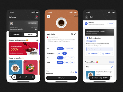 Coffmee - Coffee Order App coffee coffee delivery coffee order design mobile app ui ux