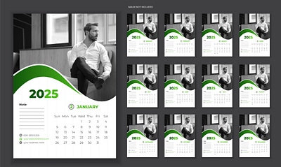 Corporate Magnet Calendar Design 2025 2025 annual calendar branding corporate creative calendar happy new year magnet calendar design marketing modern calendar stylish calendar