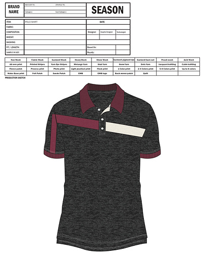 Polo Shirt Technical Design