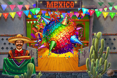 Pinata Bonus game for the Mexican themed slot bonus bonus art bonus design bonus development bonus game bonus round gambling gambling design game art game design game designer graphic design mexican slot mexican themed mexico slot pinata pinata bonus slot art slot design slot game design